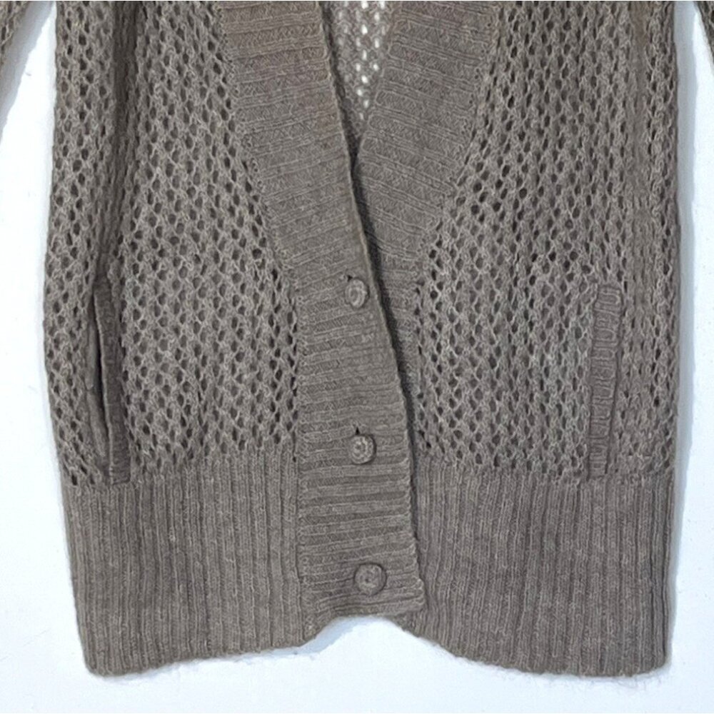 DAY Birger et Mikkelsen Taupe Wool Mohair Blend Long Sweater Cardigan - Picture 4 of 12